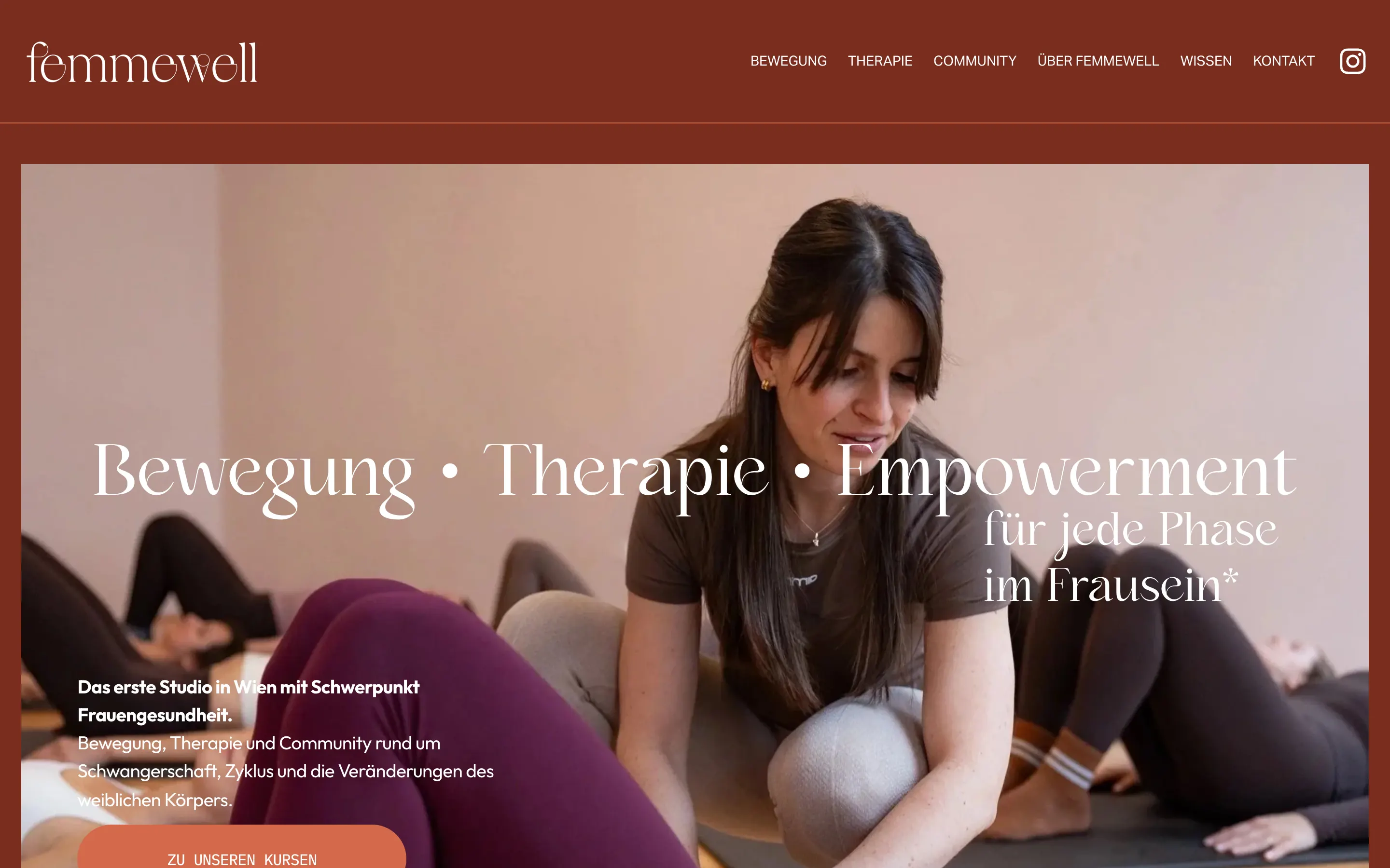 Startseite femmewell.at: Bewegung, Therapie, Empowerment für jede Phase im Frausein, madea