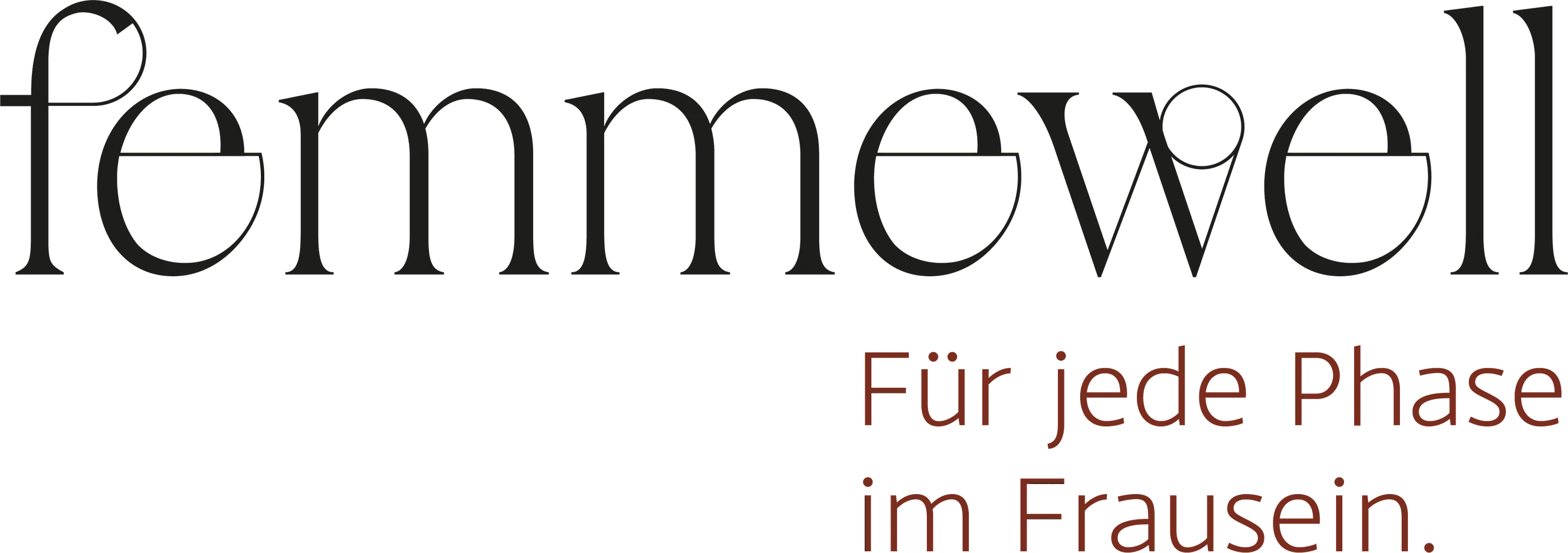 Wortmarke femmewell mit dem Claim Für jede Phase im Frausein, madea