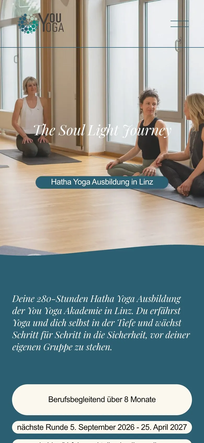 Hatha-Yoga-Ausbildung auf youyoga.co.at am Handy, madea