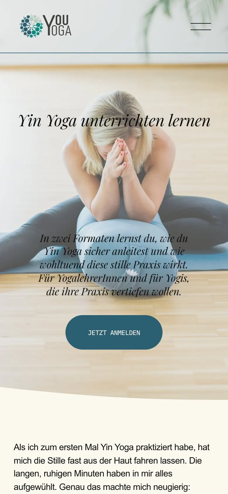 Yin Yoga unterrichten lernen, youyoga.co.at am Handy, madea